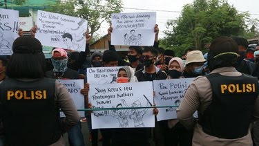 Aksi protes dugaan kekerasan oleh jurnalis Gorontalo