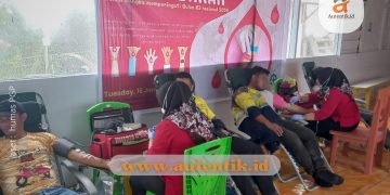 Aksi donor darah yang diikuti karyawan Pani Gold Project. (aset : humas PGP)