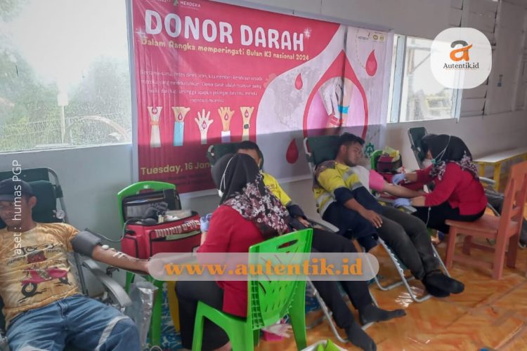 Aksi donor darah yang diikuti karyawan Pani Gold Project. (aset : humas PGP)