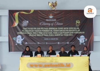 Ketua dan Anggota KPU Kabupaten Pohuwato hadir langsung dalam pembukaan TOT fasilitator PPK dan PPS, Rabu (24/1/2024).