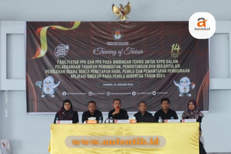 Ketua dan Anggota KPU Kabupaten Pohuwato hadir langsung dalam pembukaan TOT fasilitator PPK dan PPS, Rabu (24/1/2024).