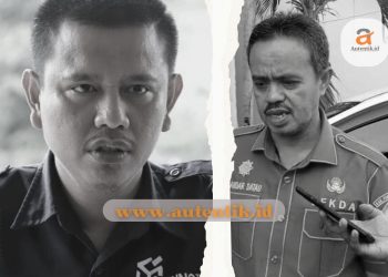 Ketua KPU Kabupaten Pohuwato, Firman Ikhwan (kiri) - Sekda Pohuwato, Iskandar Datau (kanan).