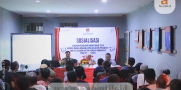 KPU Pohuwato menggelar sosialisasi tentang tahapan Pemilu 2024 kepada warga binaan lapas kelas II B Pohuwato, Jumat (2/2/2024).