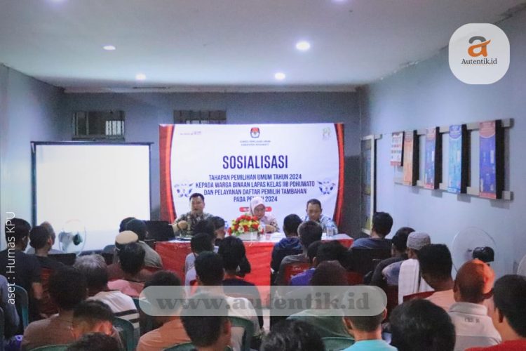KPU Pohuwato menggelar sosialisasi tentang tahapan Pemilu 2024 kepada warga binaan lapas kelas II B Pohuwato, Jumat (2/2/2024).