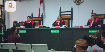 Sidang lanjutan kasus kerusuhan Pohuwato di pengadilan Tipikor dan Hubungan Industrial Gorontalo, Selasa (6/2/2024).