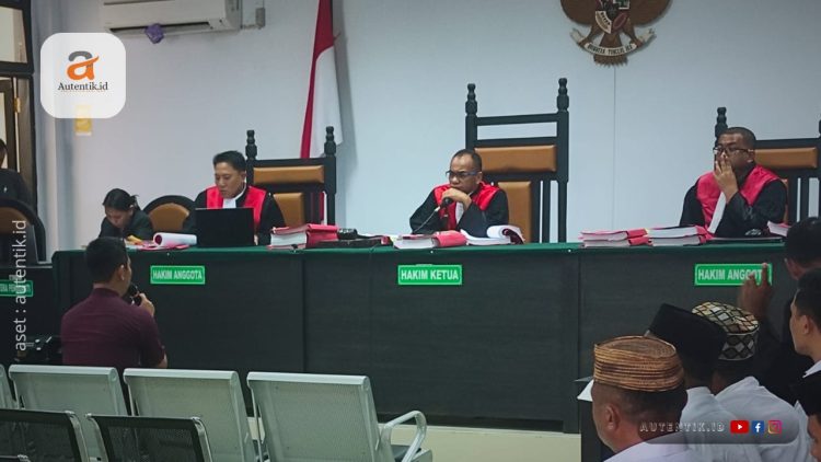 Sidang lanjutan kasus kerusuhan Pohuwato di pengadilan Tipikor dan Hubungan Industrial Gorontalo, Selasa (6/2/2024).