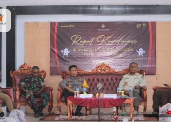 Rapat Koordinasi persiapan distribusi logistik pemilu 2024, Rabu (7/2/2024).