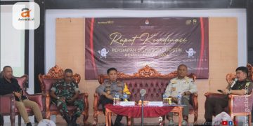 Rapat Koordinasi persiapan distribusi logistik pemilu 2024, Rabu (7/2/2024).
