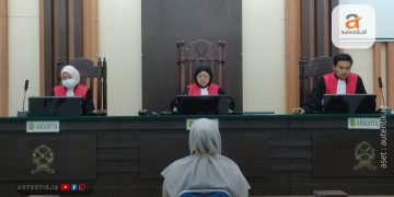 Sidang perkara Pidana pemilu Caleg Provinsi Gorontalo, Sri Masri Sumuri, di Pengadilan Negeri Tilamuta, Jumat (16/2/2024).