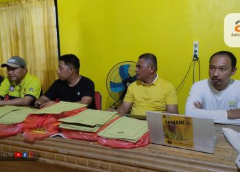 Konferensi pers DPD II Golkar Pohuwato, Sabtu  (17/2/2024).