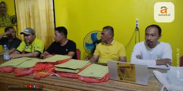 Konferensi pers DPD II Golkar Pohuwato, Sabtu  (17/2/2024).