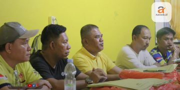 Konferensi pers DPD II Golkar Pohuwato, Sabtu (17/2/2024).