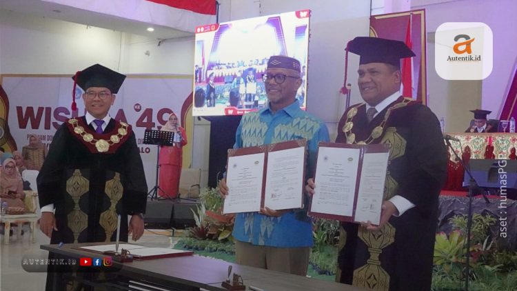 Penandatanganan MoU Pani Gold Project bersama Rektor Universitas Negeri Gorontalo, Rabu (21/2/2024).