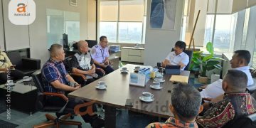 Bupati Saipul A. Mbuinga, Ketua DPRD Nasir Giasi beserta OPD terkait saat berkunjung ke Kementerian Perhubungan, Senin (29/4/2024).