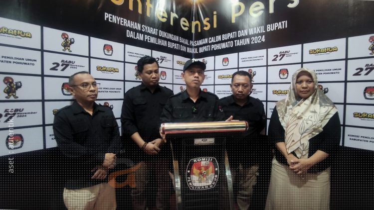 Konferensi pers KPU Kabupaten Pohuwato, Senin (13/5/2024).