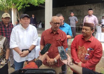 Chief of External Affairs, PT. Merdeka, Boyke Abidin, saat diwawancarai usai RAT KUD Dharma Tani Marisa, Kamis (27/6/2024).
