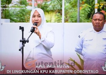 Apel rutin dilingkungan KPU Kabupaten Gorontalo, Senin (10/6/2024).