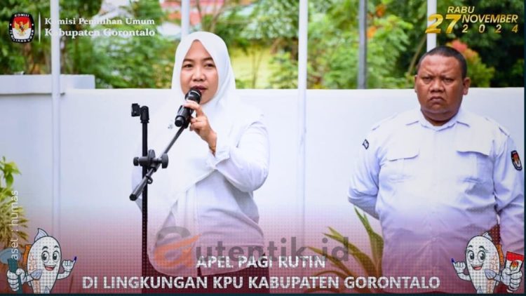Apel rutin dilingkungan KPU Kabupaten Gorontalo, Senin (10/6/2024).