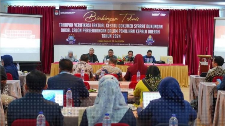 Bimtek Tahapan Verfak dokumen syarat dukungan Bapaslkn perseorangan Pilkada 2024, Sabtu (15/6/2024).