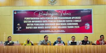 Pembukaan bimtek pemutakhiran data pemilih oleh KPU Bone Bolango, Selasa (18/6/2024).