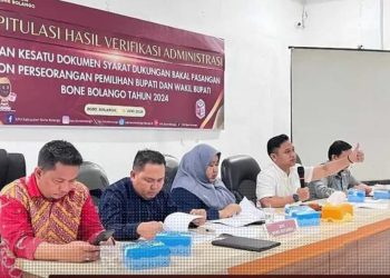 Rekapitulasi hasil verifikasi administrasi Bapaslon perseorangan okeh KPU Kabupaten Pohuwato.