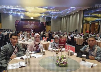 KPU Provinsi Gorontalo saat menghadiri rapat koordinasi persiapan pembentukan badan ad hoc, Rabu (5/6/2024).