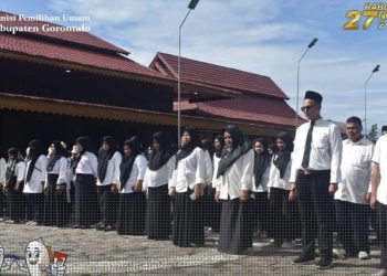 Apel Coklit serentak yang diikuti 1.193 Pantarlih Kabupaten Gorontalo di masing-masing wilayah, pada Senin (24/6/2024).
