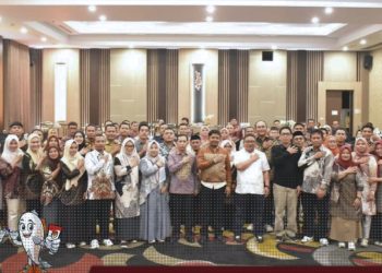 Rapat penguatan kelembagaan jajaran KPU Kabupaten Gorontalo dihadiri Anggota KPU RI, Idham Holik, Sabtu (22/6/2024).