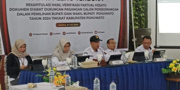 Rapat pleno KPU Kabupaten Pohuwato, Senin (8/6/2024).