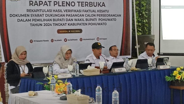Rapat pleno KPU Kabupaten Pohuwato, Senin (8/6/2024).