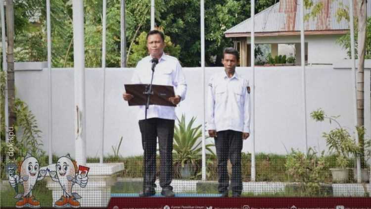 Apel rutin Komisi Pemilihan Umum Kabupaten Gorontalo, Senin (8/7/2024).