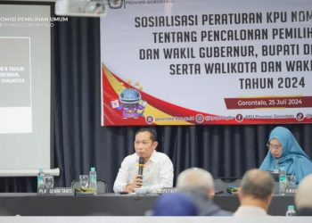 Sosialisasi Peraturan KPU Nomor 8 tahun 2024 oleh KPU Provinsi Gorontalo.