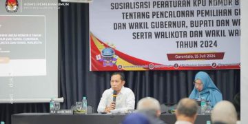 Sosialisasi Peraturan KPU Nomor 8 tahun 2024 oleh KPU Provinsi Gorontalo.