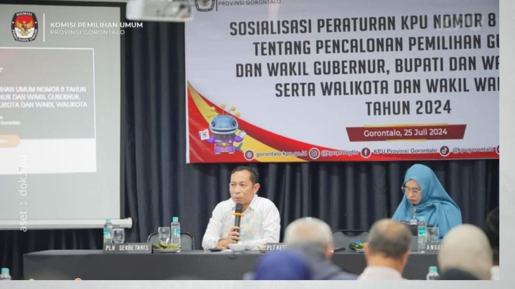 Sosialisasi Peraturan KPU Nomor 8 tahun 2024 oleh KPU Provinsi Gorontalo.