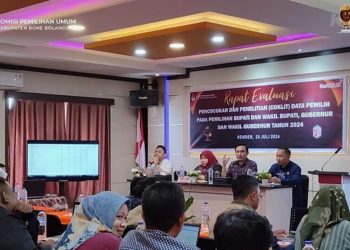 Rapat Evaluasi Coklit Data Pemilih oleh KPU Kabupaten Bone Bolango.