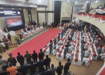 Prosesi pelantikan 25 Anggota DPRD Kabupaten Pohuwato, Senin (26/8/2024).
