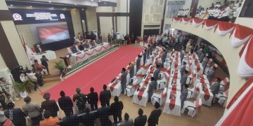 Prosesi pelantikan 25 Anggota DPRD Kabupaten Pohuwato, Senin (26/8/2024).