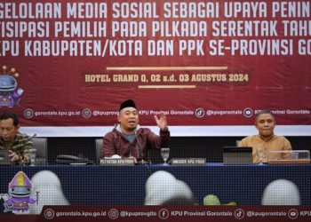 Rapat kerja jajaran KPU Provinsi Gorontalo terkait partisipasi pemilih di Pilkada serentak 2024.