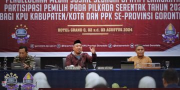 Rapat kerja jajaran KPU Provinsi Gorontalo terkait partisipasi pemilih di Pilkada serentak 2024.