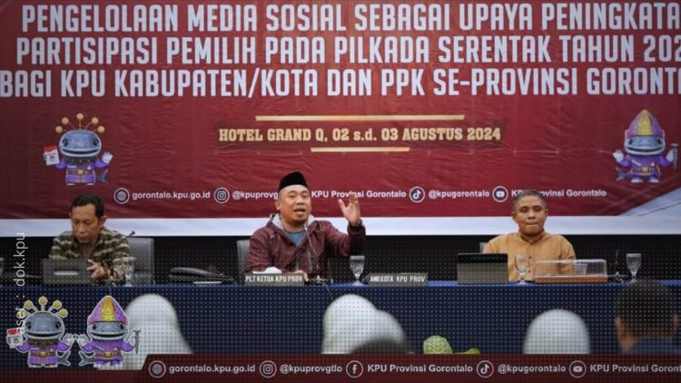 Rapat kerja jajaran KPU Provinsi Gorontalo terkait partisipasi pemilih di Pilkada serentak 2024.