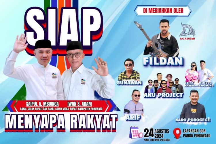 Deklarasi Pasangan Calon Bupati dan Calon Wakil Bupati Pohuwato, Saipu A. Mbuinga - Iwan Adam.