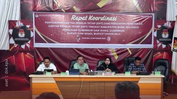 Rakor penyusunan dan persiapan penetapan DPT Kabupaten Bone Bolango, Kamis (19/9/2024).