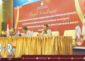 Rakor KPU Kabupaten Gorontalo, Kamis (20/9/2024).