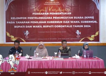 Rakor KPU Kabupaten Gorontalo terkait persiapan pendaftaran pembentukan KPPS, Sabtu (14/9/2024).