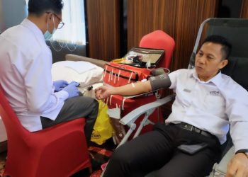 Aston Gorontalo Hotel & Villas saat menggelar donor darah, Senin (30/9/2024).