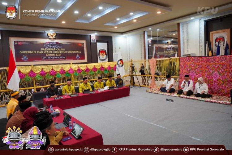Pendaftaran Pasangan Calon Gubernur dan Wakil Gubernur Gorontalo, Rabu (28/8/2024).