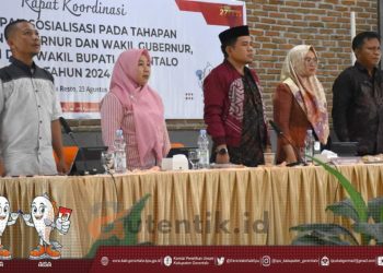 Rapat Koordinasi KPU Kabupaten Gorontalo, Jumat (23/8/2024).