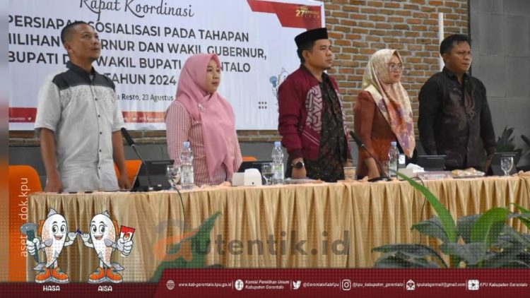 Rapat Koordinasi KPU Kabupaten Gorontalo, Jumat (23/8/2024).
