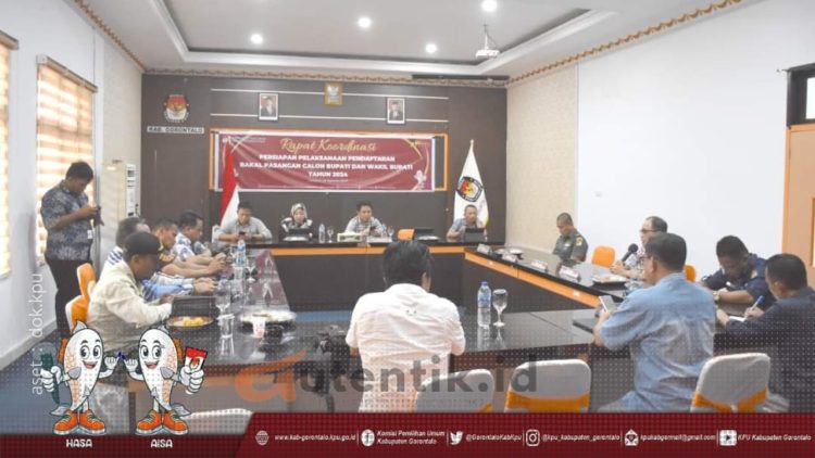 Rapat Koordinasi KPU Kabupaten Gorontalo bersama stakeholder, Sabtu (24/8/2024).