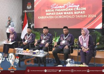 Pendaftaran Bapaslon Pilkada Kabupaten Gorontalo, Selasa (27/8/2024).